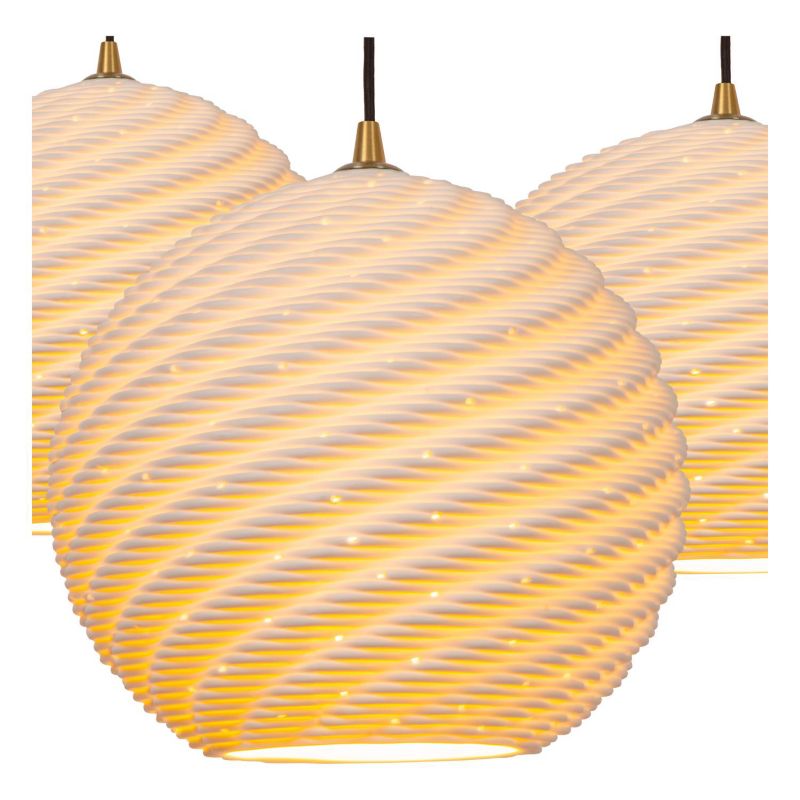 Lampa wisząca ozdobne porcelanowe klosze Lucide BINA biało-czarna 3xE27x40W IP20 wym:155x45x40cm - 1 szt.