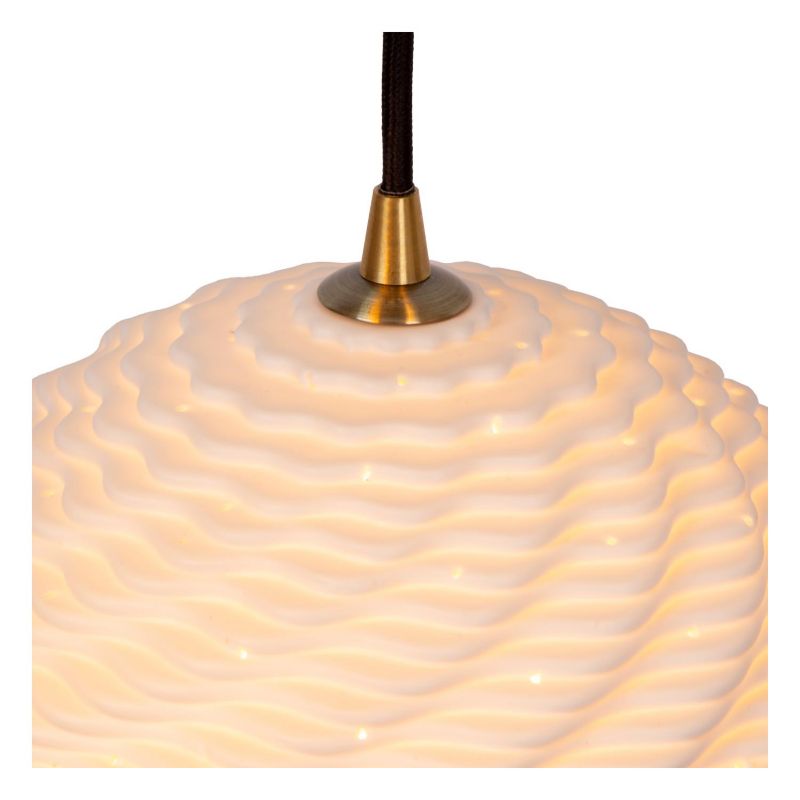 Lampa wisząca ozdobne porcelanowe klosze Lucide BINA biało-czarna 3xE27x40W IP20 wym:155x45x40cm - 1 szt.