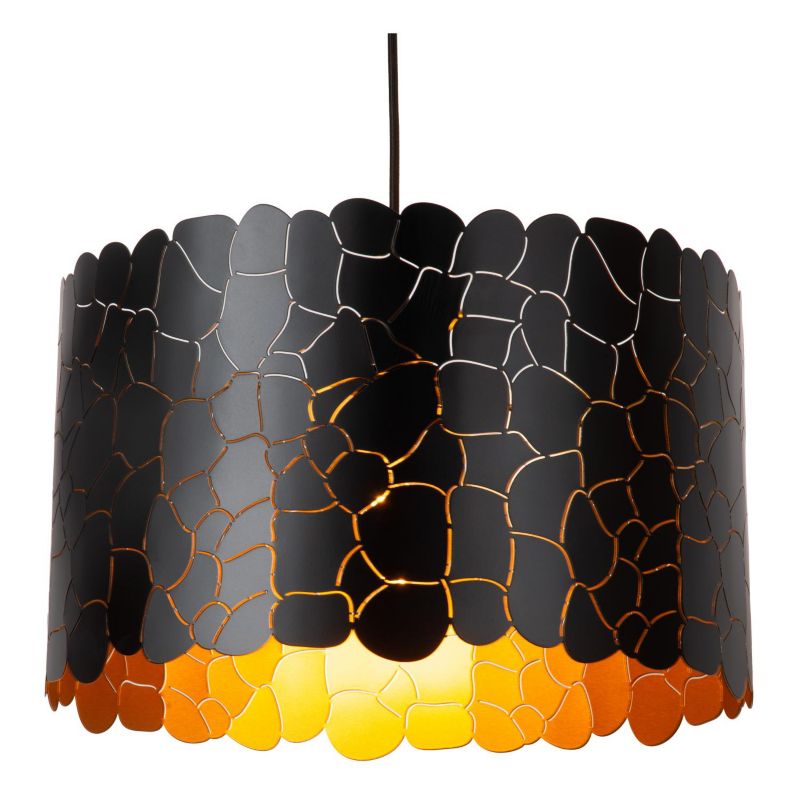 Lampa wisząca ozdobny metalowy klosz Lucide ALMELO czarna 1xE27x40W IP20 wym:155x40x40cm - 1 szt.