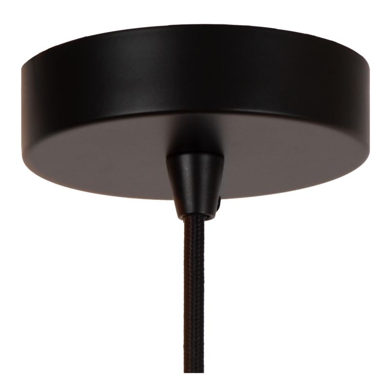 Lampa wisząca ozdobny metalowy klosz Lucide ALMELO czarna 1xE27x40W IP20 wym:155x40x40cm - 1 szt.