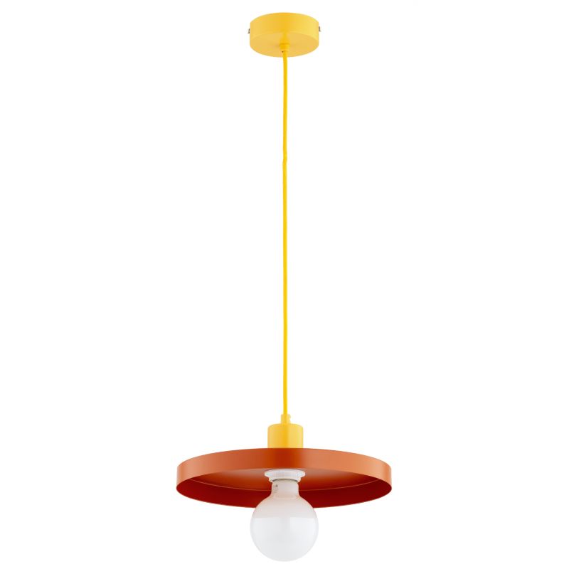 Lampa wisząca płaski talerz Alfa LITO żółto-pomarańczowa 1xE27x15W IP20 wym: 80x30x30cm - 1 szt.