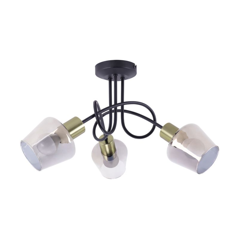 Lampa wisząca pętla kielichowe klosze Struhm AYRA czarno-złota 3xE14x40W IP20 wym:26,5x40x40cm - 1 szt.