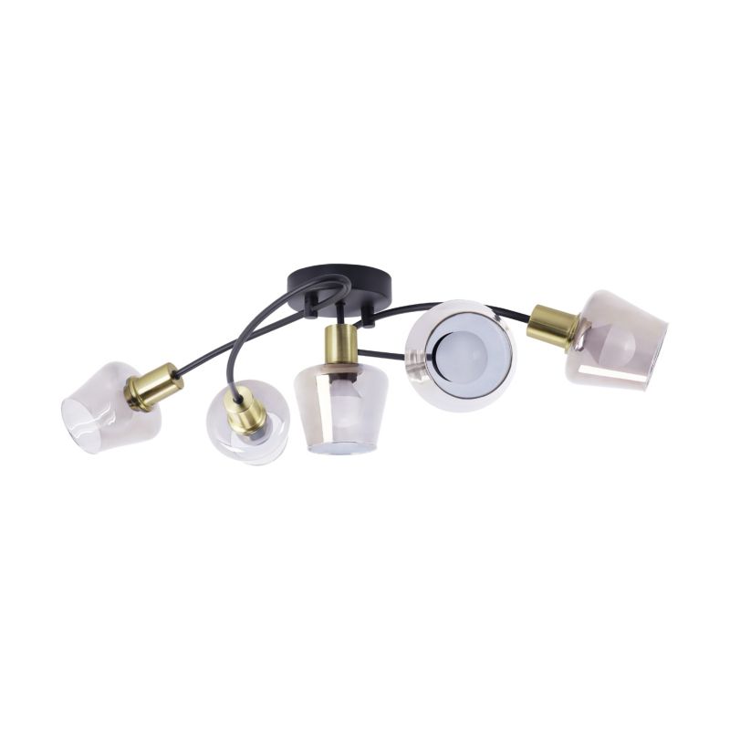 Lampa wisząca pętla kielichowe klosze Struhm AYRA czarno-złota 5xE14x40W IP20 wym:17,5x63,5x37,3cm - 1 szt.
