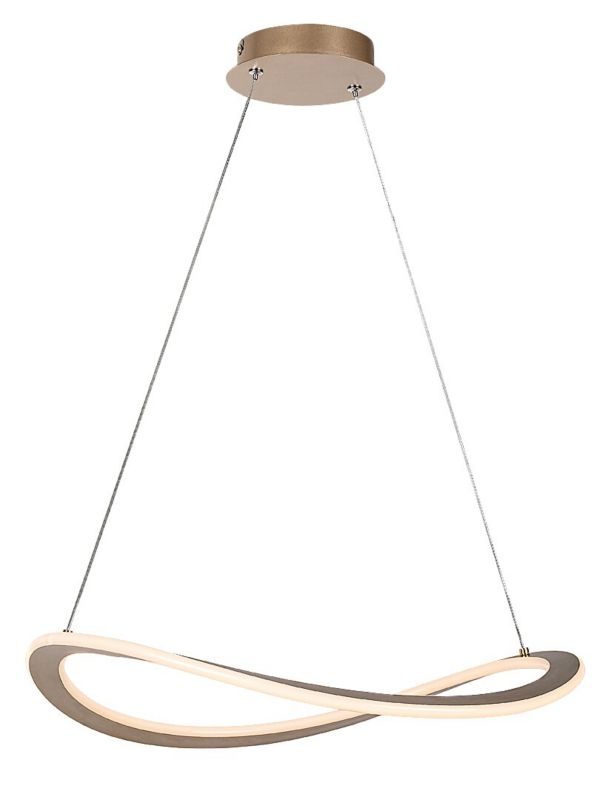 Lampa wisząca pętla świetlna Rabalux Kallira złoto-biała LED 40W 3000KK 2100lm IP20 wym:150x52x52cm - 1 szt.
