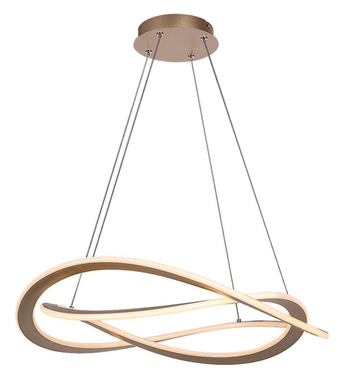 Lampa wisząca pętle świetlne Rabalux Kallira złoto-biała LED 72W 3000KK 3800lm IP20 wym:150x62x62cm - 1 szt.