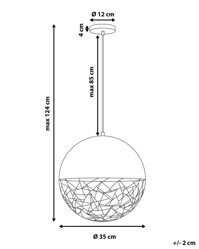 Lampa wisząca Padma Metal Czarny 1 szt.
