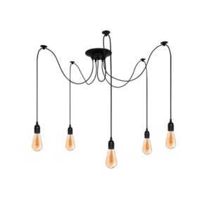 Lampa wisząca pająk Edo Aranea 5xE27 czarny EDO777188  1 szt.