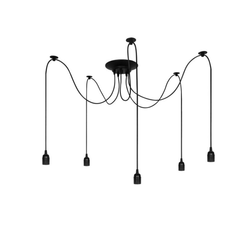 Lampa wisząca pająk Edo Aranea 5xE27 czarny EDO777188  1 szt.