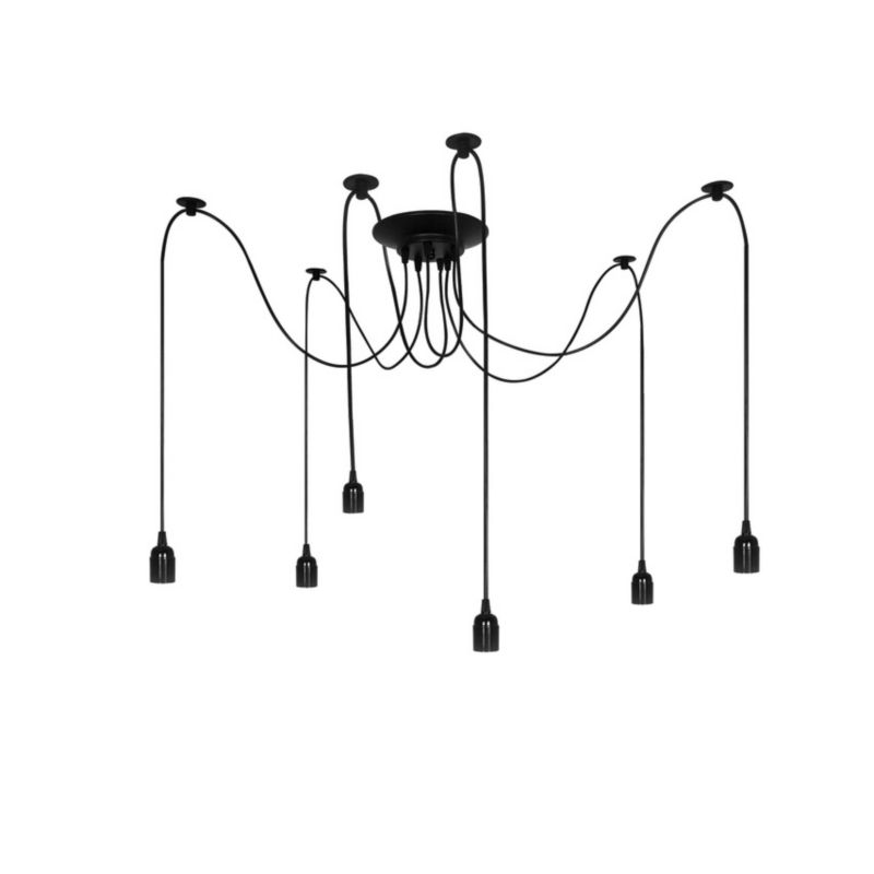 Lampa wisząca pająk Edo Aranea 6xE27 czarny EDO777189  1 szt.
