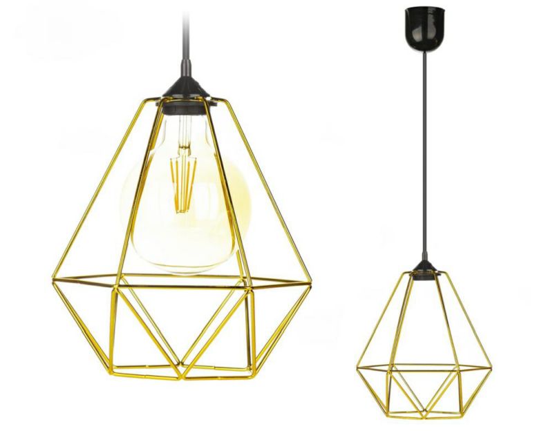 Lampa wisząca Paris Diamond HowHomely 24 cm złota 1 szt.