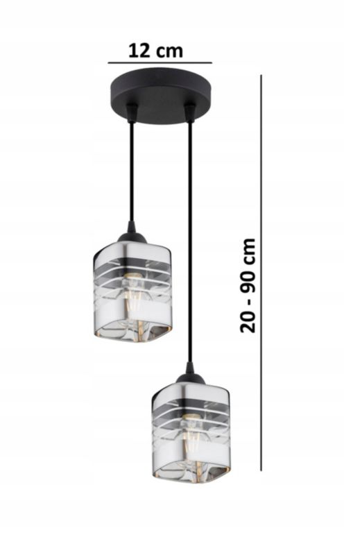 Lampa Wisząca Plafon Elko-Lighting 2-Punktowy Linea E27 czarny 1 szt