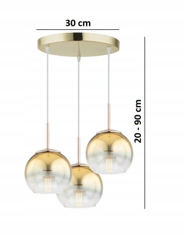 Lampa Wisząca Plafon Elko-Lighting 3-Punktowa Żyrandol E27 Ombre 1 szt