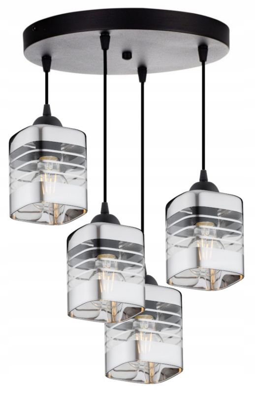 Lampa Wisząca Plafon Elko-Lighting 4-Punktowy Linea E27 czarny 1 szt