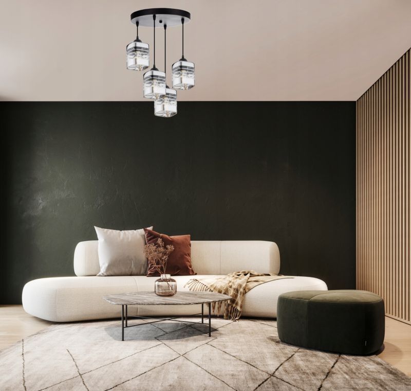 Lampa Wisząca Plafon Elko-Lighting 4-Punktowy Linea E27 czarny 1 szt