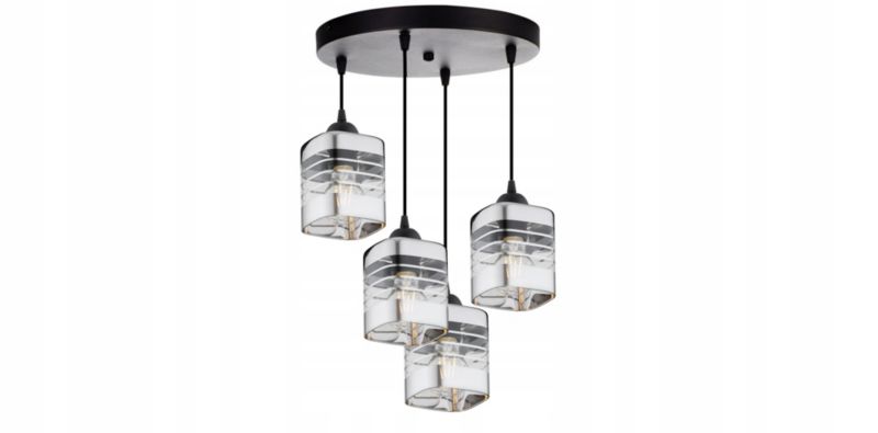 Lampa Wisząca Plafon Elko-Lighting 4-Punktowy Linea E27 czarny 1 szt