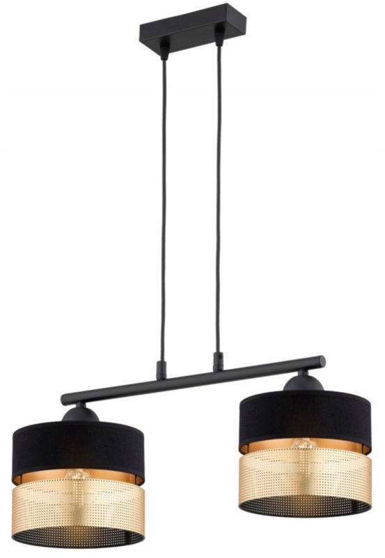 Lampa Wisząca Plafon Elko-Lighting Dual Zwis Czarno-Złoty 2-Punktowa E27 1 szt