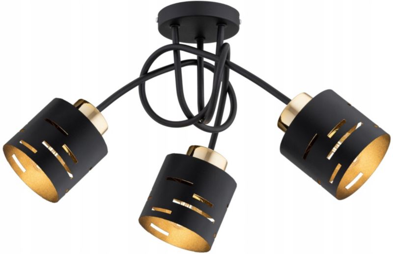 Lampa Wisząca Plafon Elko-Lighting Skręt 3-Punktowy Vox E27 czarny 1 szt