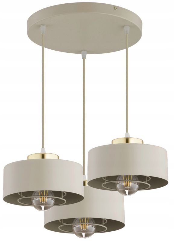 Lampa Wisząca Plafon Elko-Lighting Spring 3-Punktowy  Ecru E27 beżowy 1 szt