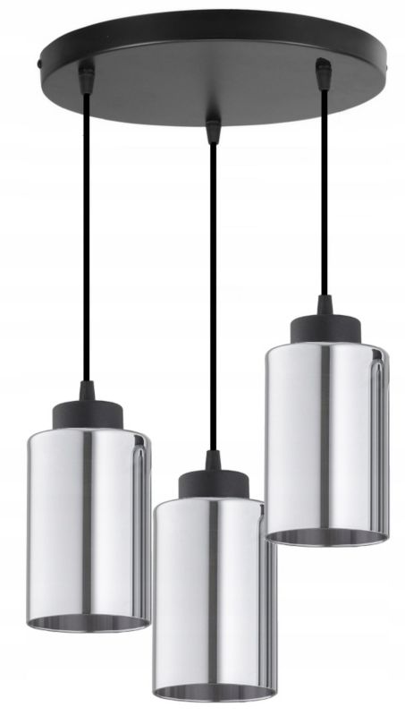 Lampa Wisząca Plafon Elko-Lighting Tuba Grafitowa 3-Punktowa E27 czarny 1 szt