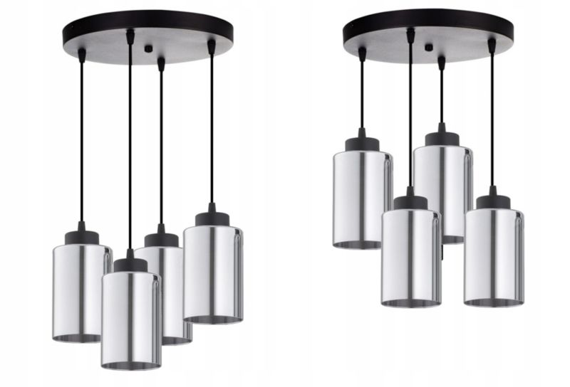 Lampa Wisząca Plafon Elko-Lighting Tuba Grafitowa 4-Punktowa E27 czarny 1 szt