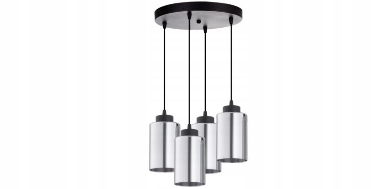 Lampa Wisząca Plafon Elko-Lighting Tuba Grafitowa 4-Punktowa E27 czarny 1 szt