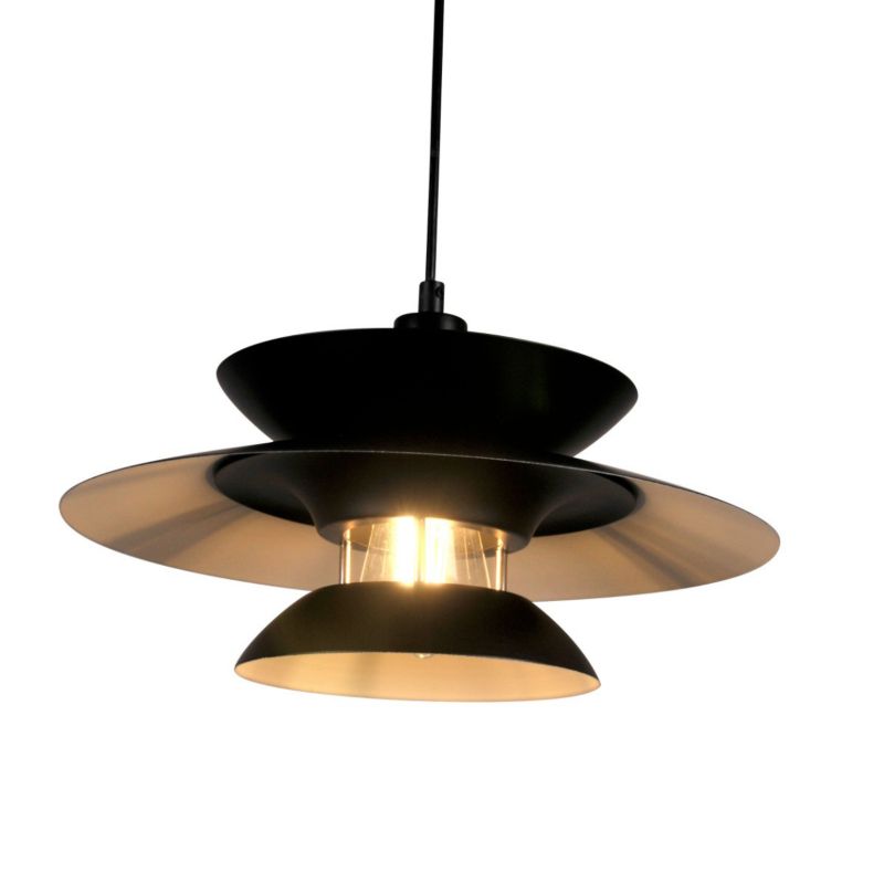 Lampa wisząca Polux Berit 7635 czarna skandynawska 1xE27 x 20W 1 szt.