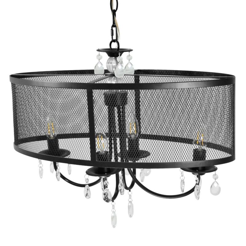 Lampa wisząca Polux Bresso  czarna wym: 100 x 30 x 60 cm 4xE14 x  1 szt.