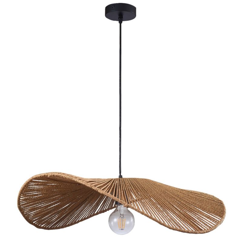 Lampa wisząca Polux Capri 9127 beżowo-czarna boho 1xE27 x 20W 1 szt.