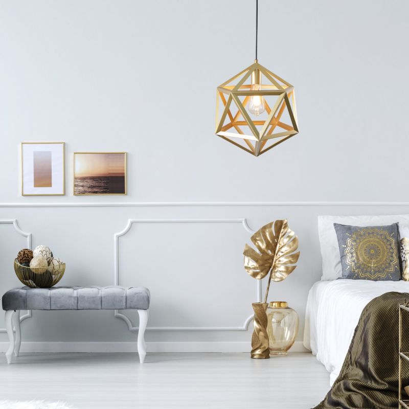 Lampa wisząca Polux Denmark  złota wym: 120 x 35 x 35 cm 1xE27 x  1 szt.