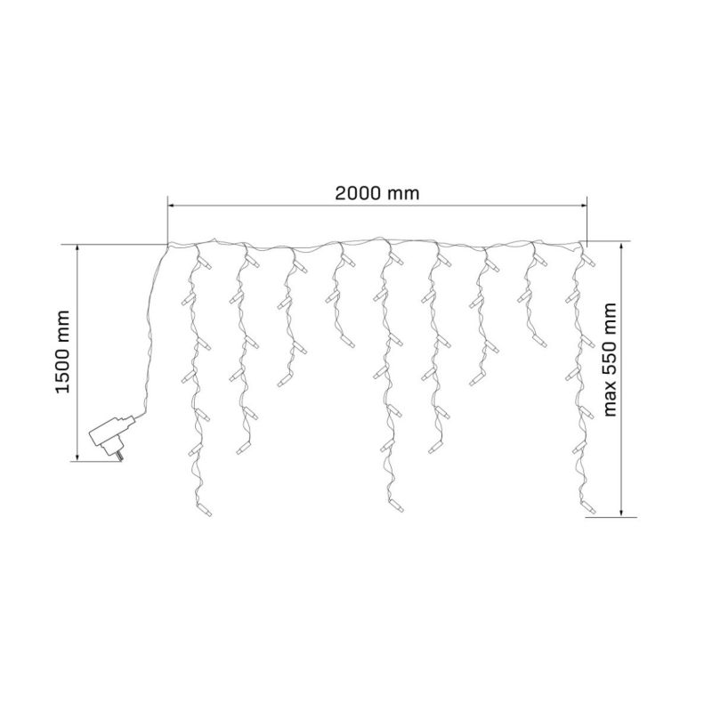 Lampa wisząca Polux Estella przezroczysty wym: 55 x 200 cm 47xwbudowany LED x 1W 1 szt.