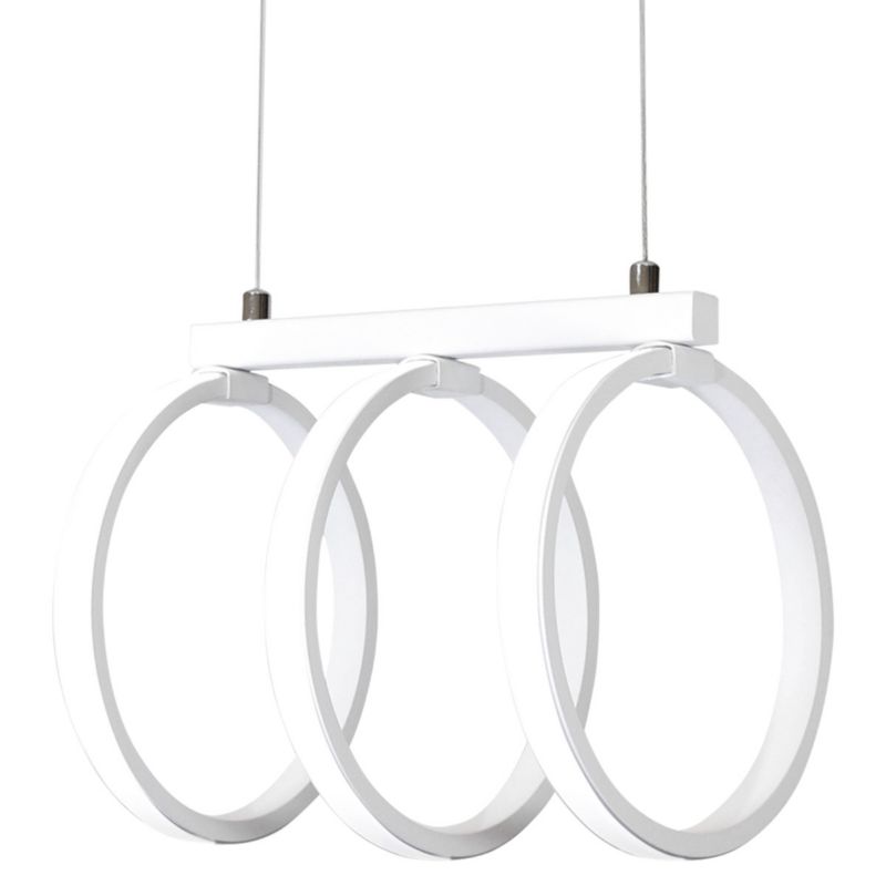 Lampa wisząca Polux Flint  biała wym: 120 x 18 x 25 cm wbudowany LED 34W 1 szt.
