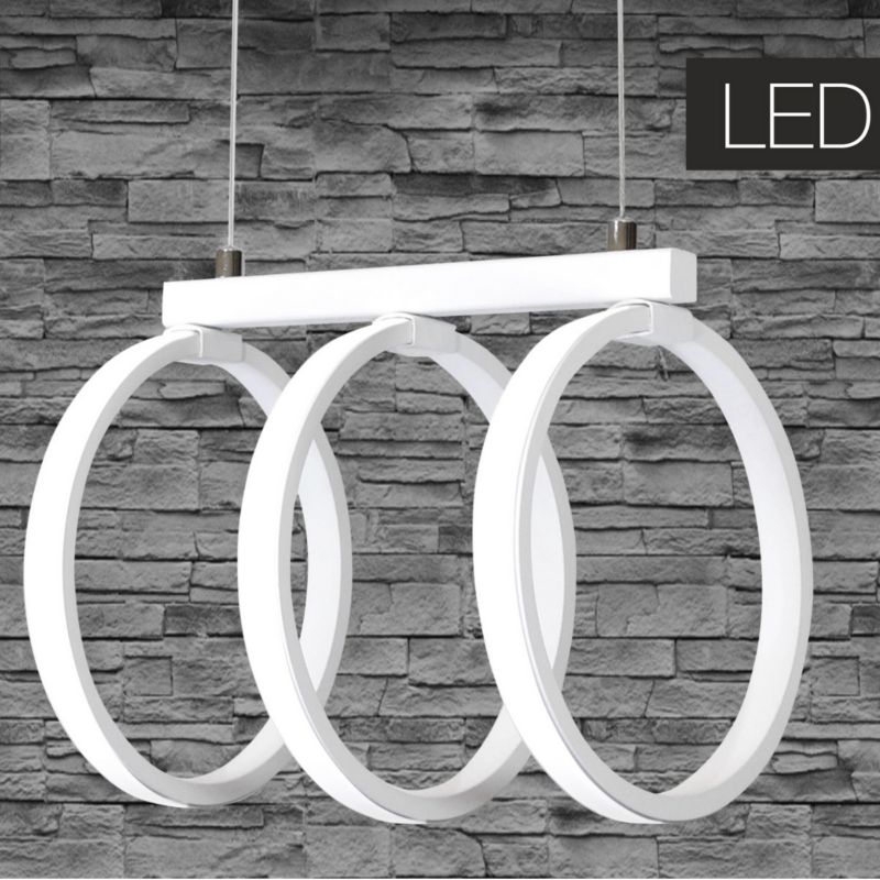Lampa wisząca Polux Flint  biała wym: 120 x 18 x 25 cm wbudowany LED 34W 1 szt.