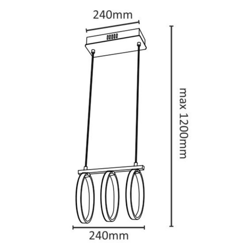 Lampa wisząca Polux Flint  biała wym: 120 x 18 x 25 cm wbudowany LED 34W 1 szt.