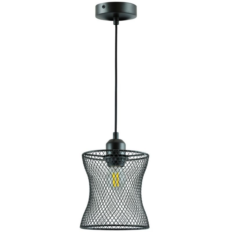 Lampa wisząca Polux Haslo  czarna wym: 150 x 22 x 15 cm 1xE27 x  1 szt.