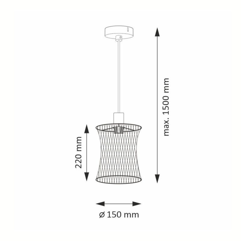 Lampa wisząca Polux Haslo  czarna wym: 150 x 22 x 15 cm 1xE27 x  1 szt.