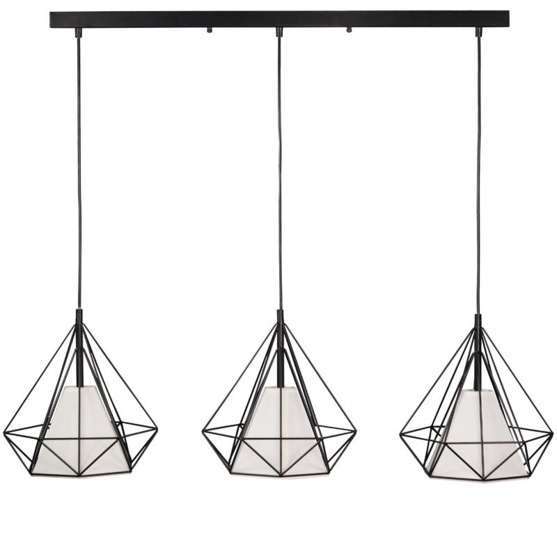 Lampa wisząca Polux Hira  czarno-biała wym: 140 x 28 x 100 cm 3xE27 x  1 szt.