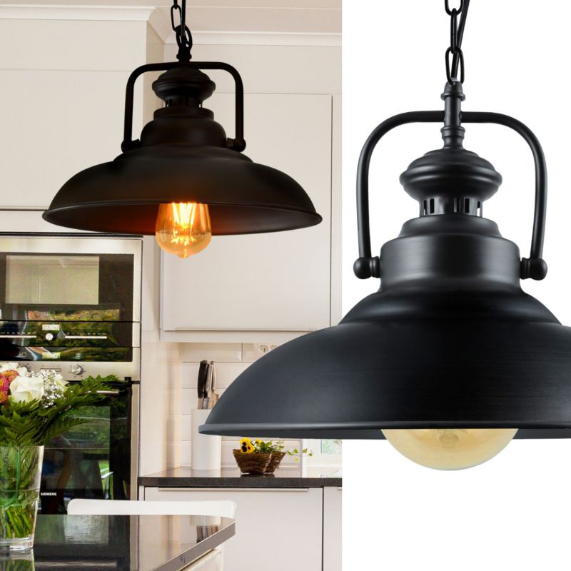 Lampa wisząca Polux Iceland  czarna retro 1xE27 x 20W 1 szt.