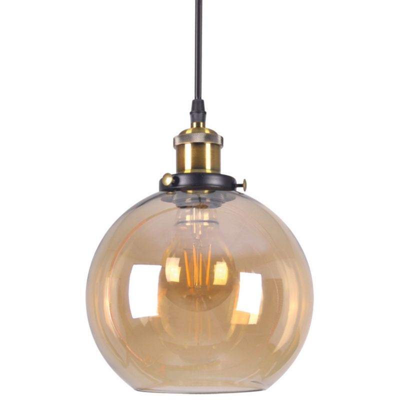 Lampa wisząca Polux Irwin 6202 czarno-złota-bursztynowy szklany klosz 1xE27 x 20W 1 szt.