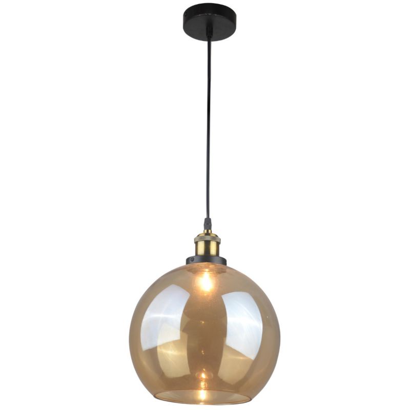 Lampa wisząca Polux Irwin 6202 czarno-złota-bursztynowy szklany klosz 1xE27 x 20W 1 szt.
