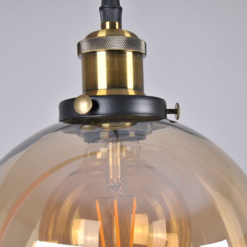 Lampa wisząca Polux Irwin 6202 czarno-złota-bursztynowy szklany klosz 1xE27 x 20W 1 szt.
