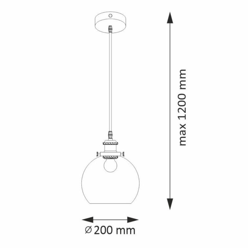 Lampa wisząca Polux Irwin 6202 czarno-złota-bursztynowy szklany klosz 1xE27 x 20W 1 szt.
