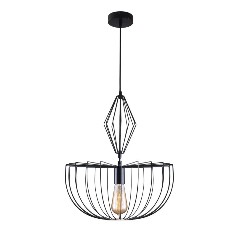 Lampa wisząca Polux Jasmina czarna wym: 138,5 x 40 x 40 cm 1xE27 x  1 szt.