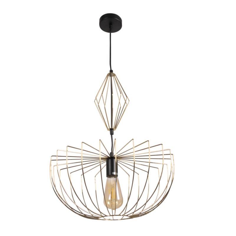 Lampa wisząca Polux Jasmina złoto-czarna wym: 138,5 x 40 x 40 cm 1xE27 x  1 szt.