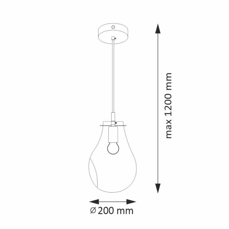 Lampa wisząca Polux Kimberly  czarna-chromowana wym: 120 x 20 x 20 cm 1xE27 x  1 szt.