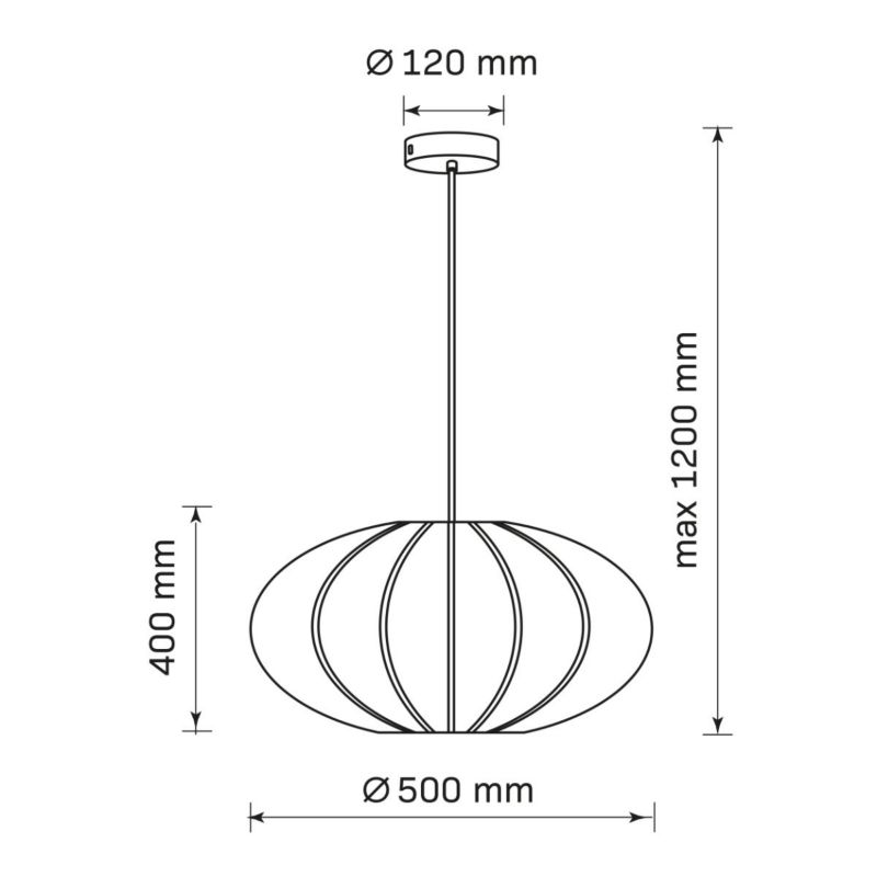 Lampa wisząca Polux Kinu biała wym: 120 x 50 x 50 cm 1xE27 x  1 szt.