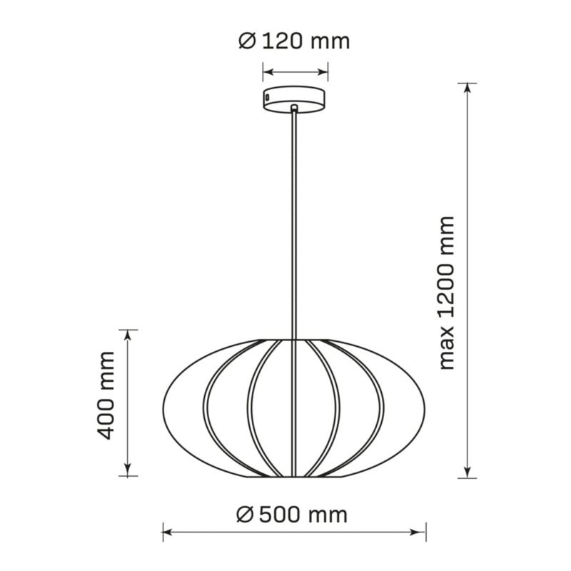 Lampa wisząca Polux Kinu biała wym: 120 x 50 x 50 cm 1xE27 x  1 szt.