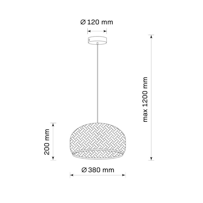 Lampa wisząca Polux Korfu beżowo-czarna boho 1xE27 x 20W 1 szt.