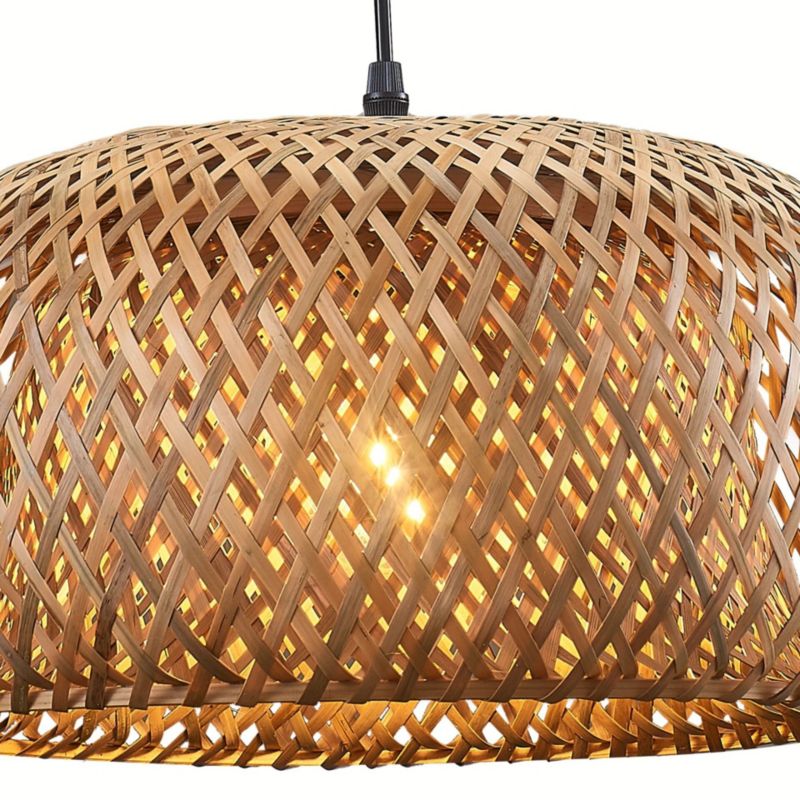 Lampa wisząca Polux Korfu beżowo-czarna boho 1xE27 x 20W 1 szt.