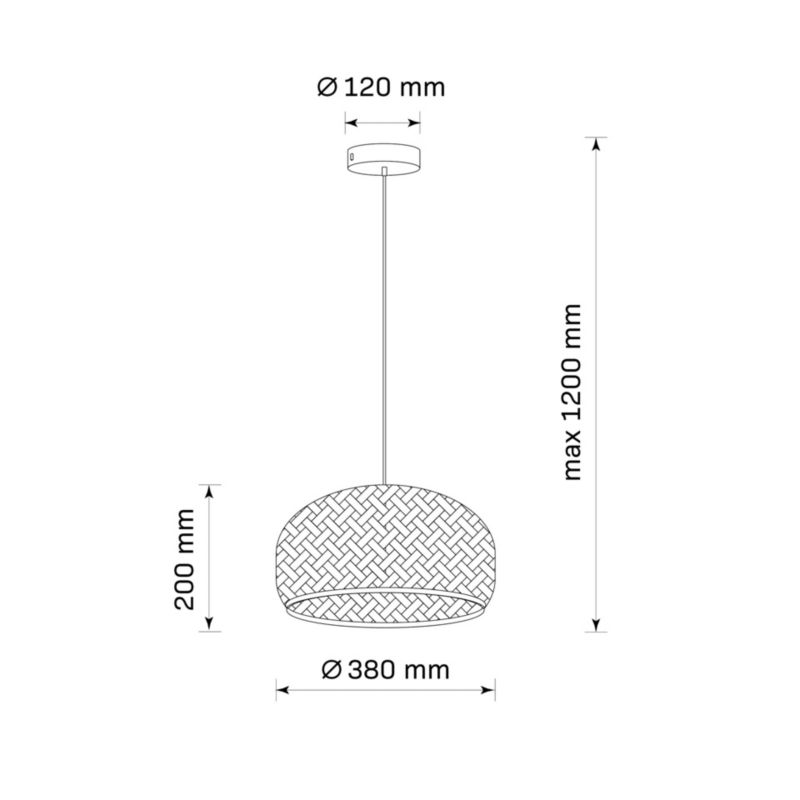 Lampa wisząca Polux Korfu beżowo-czarna boho 1xE27 x 20W 1 szt.