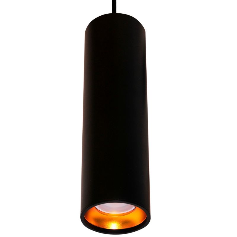 Lampa wisząca Polux Lati 7576 czarno-złota tuba 1xGU10 x 8W 1 szt.